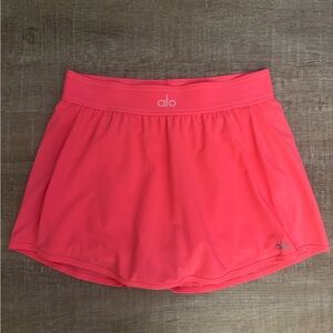 Alo Yoga Match Point Tennis Skirt Fluorescent Pink Coral S